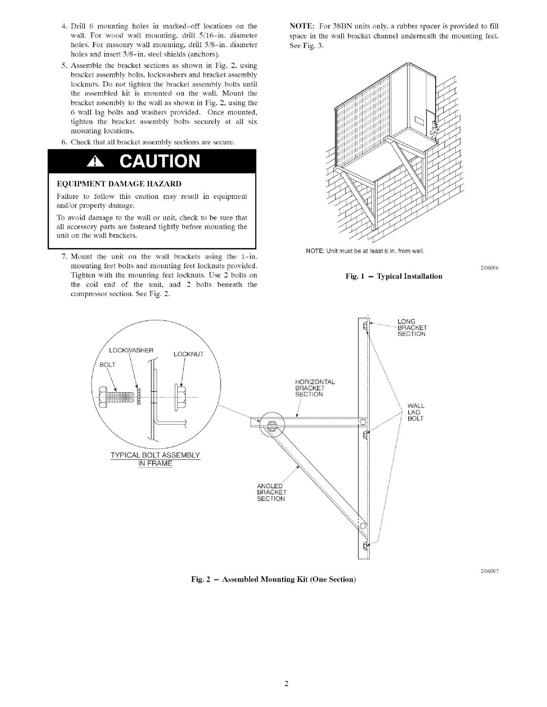 Sears 53DS900077, 53DS900078 installation instructions Bolt, holesandinsert3/8-insteelshieldsanchors, Equipmentdamagehazard 