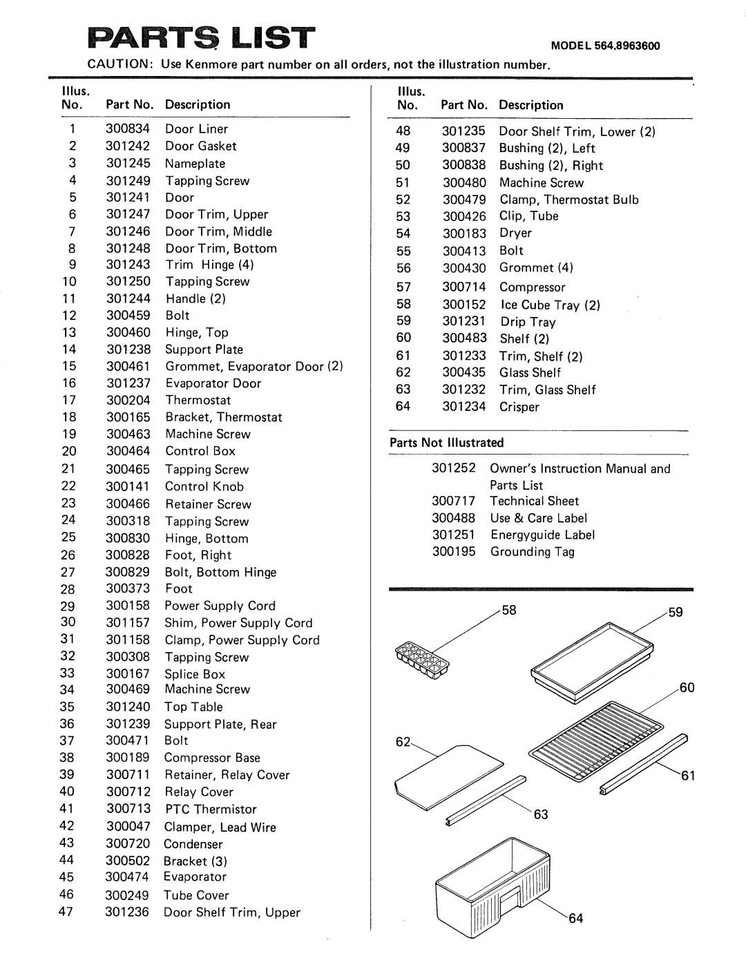 Sears 564.89636 warranty Rts 