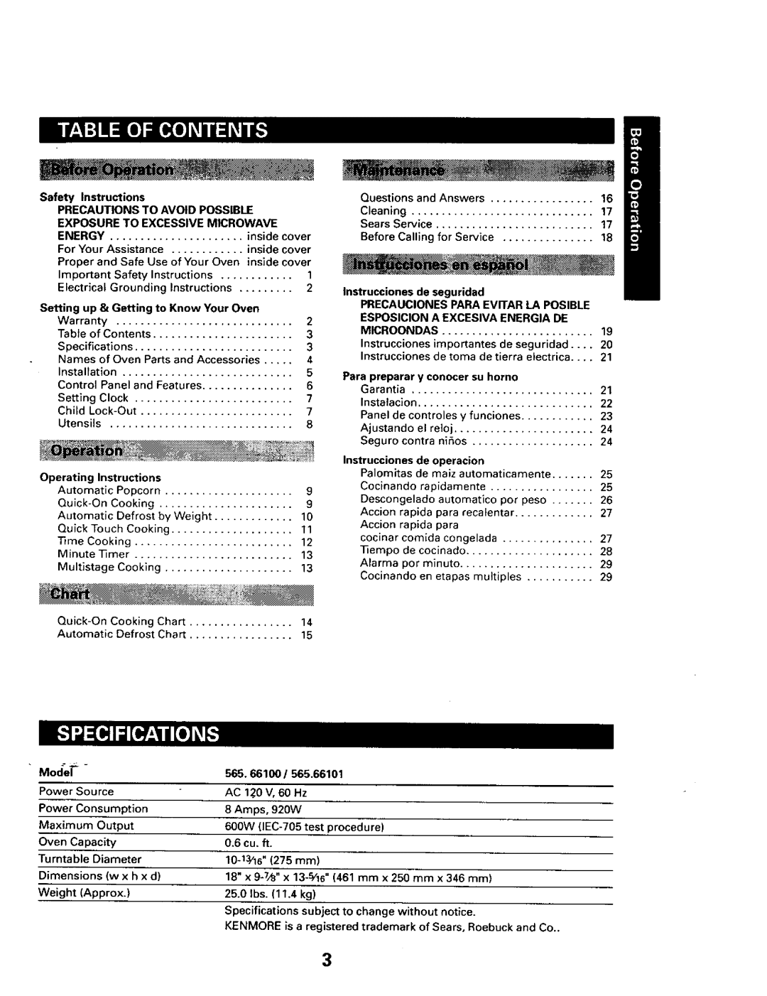 Sears 565.66101 owner manual Precautions to Avoid Possible, Exposure to Excessive Microwave 