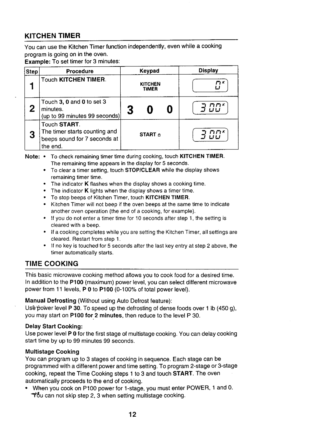 Sears 565.69301, 565.69401 owner manual Kitchen Timer, Lt U, Li Li, Delay Start Cooking, Multistage Cooking 