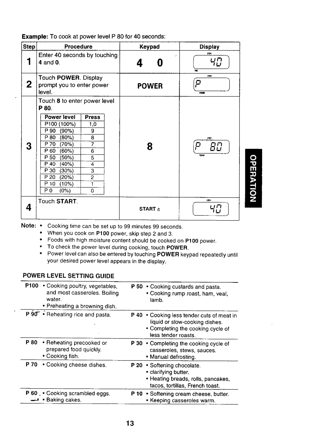 Sears 565.69301, 565.69401 owner manual Lj/I, Power Level Setting Guide 