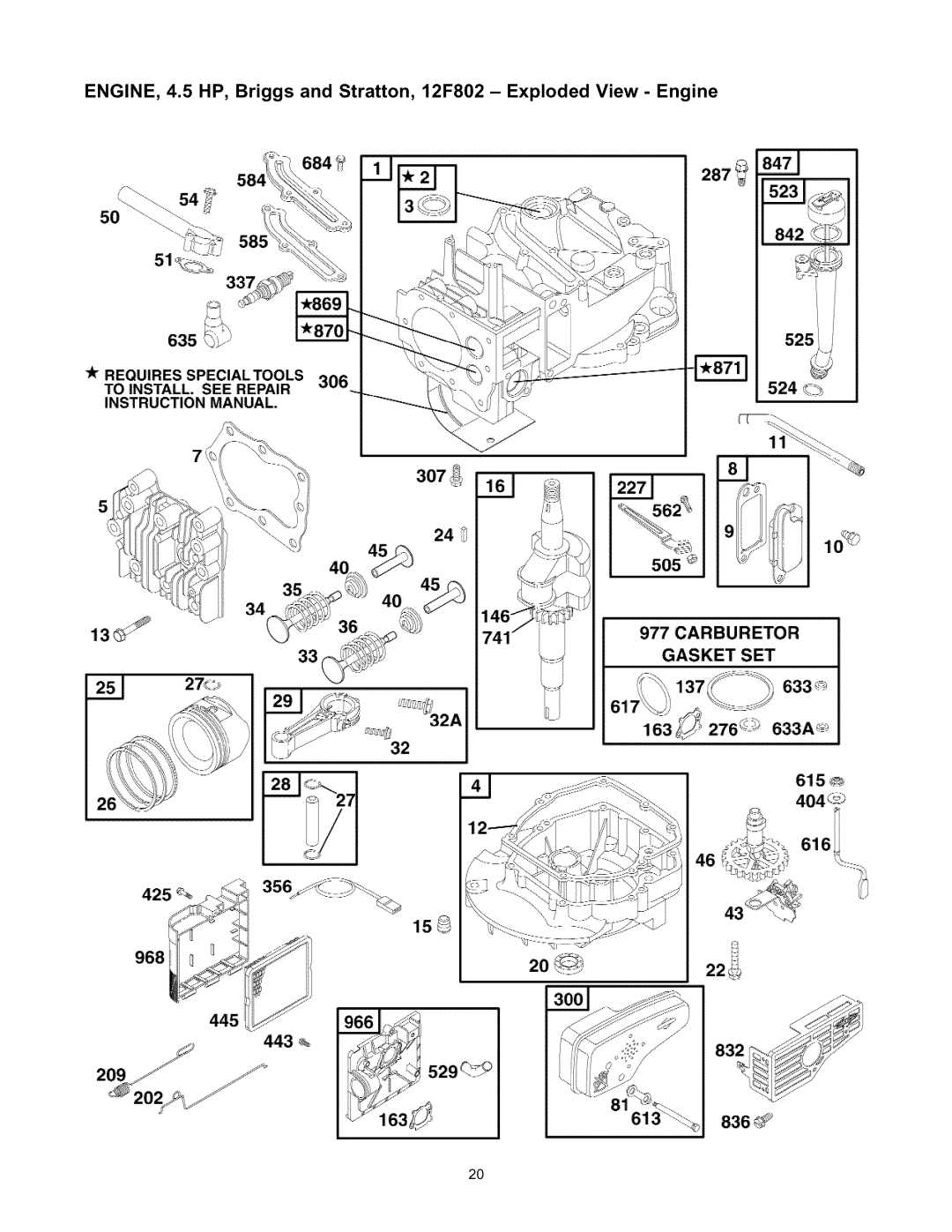 Sears 580.76101 owner manual 684, To INSTALL. see Repair 306524 c, 505 @, 13 G, 615, 1i5 968 