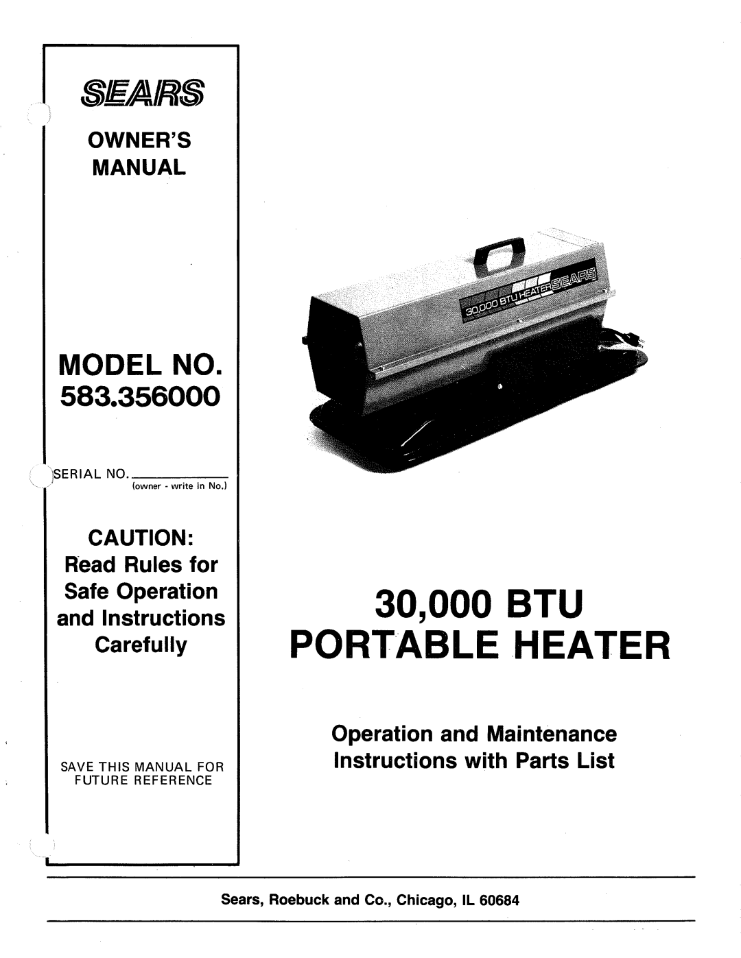 Sears 583.356 manual 