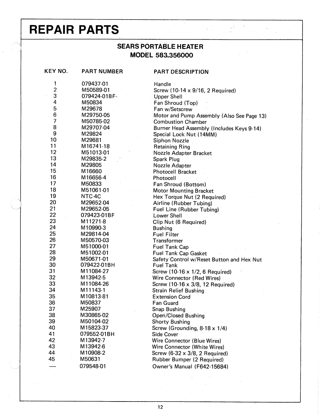 Sears 583.356 manual 