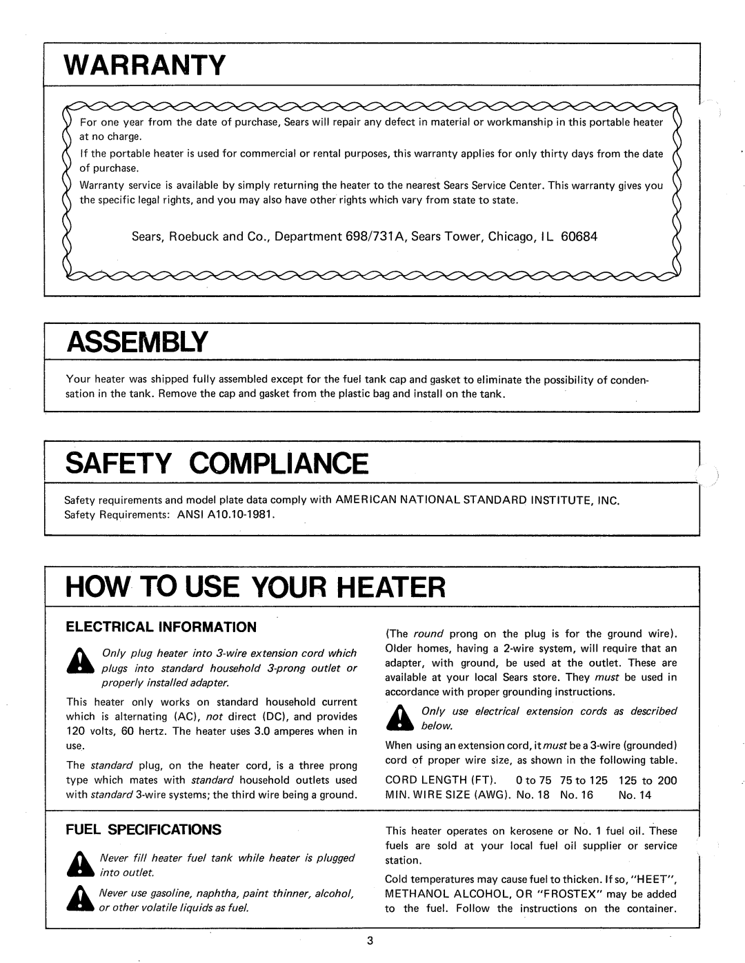 Sears 583.356 manual 