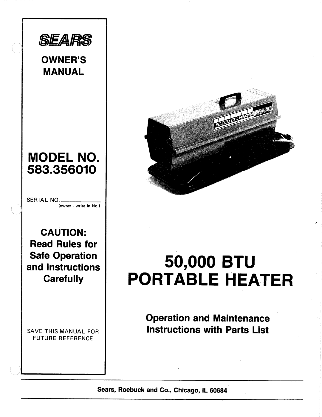 Sears 583.35601 manual 