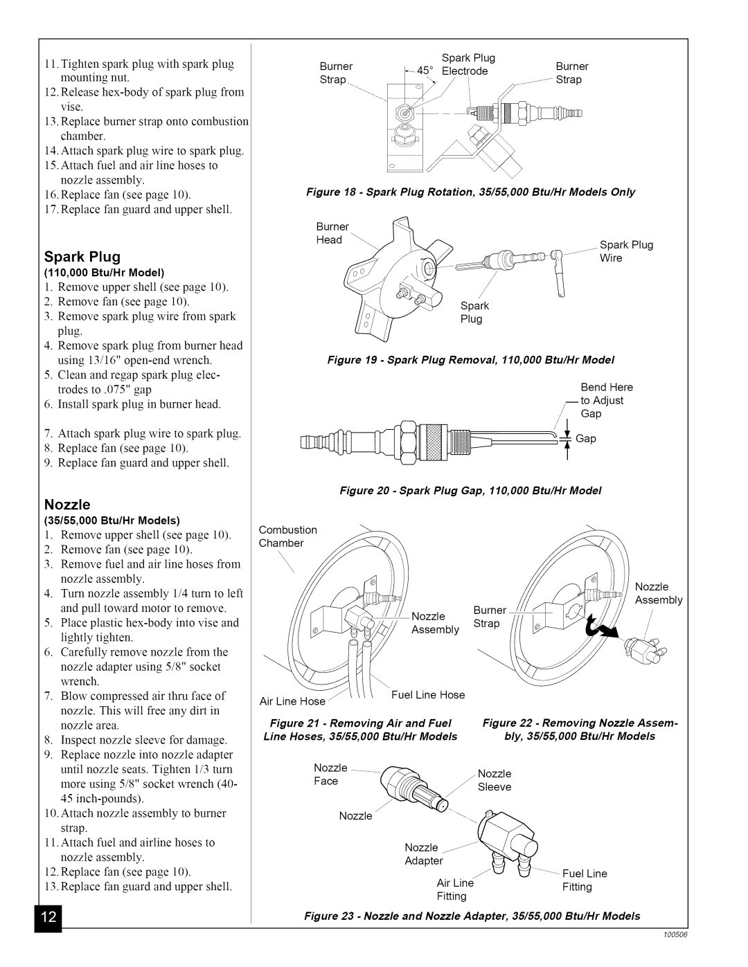 Sears 583.35683, 583.35682, 583.3565 owner manual Nozzle, 110,000 Btu/Hr Model 