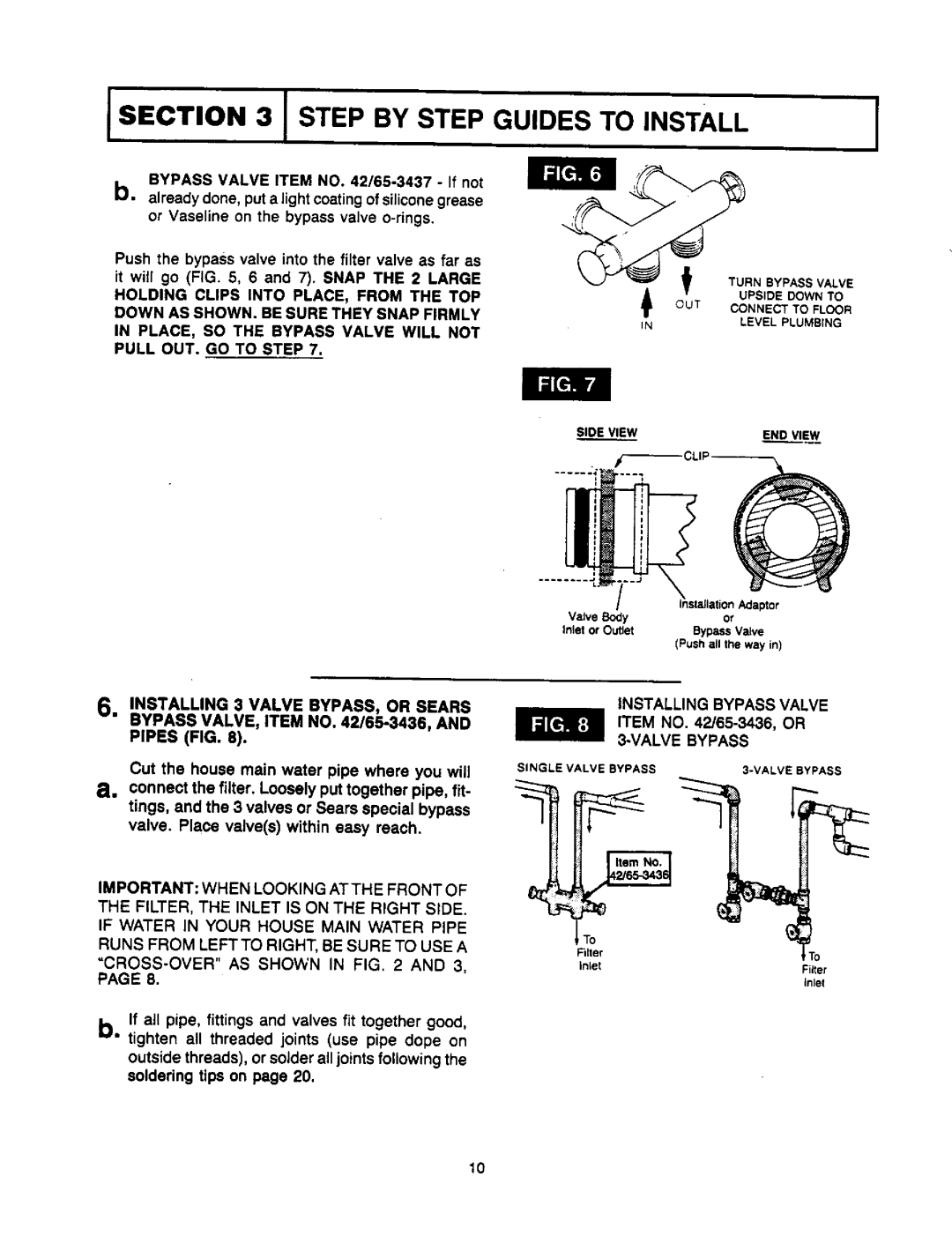 Sears 625.34823 Holding Clips Into PLACE, from the TOP, Down AS SHOWN. be Sure They Snap Firmly, CROSS-OVER AS Shown 