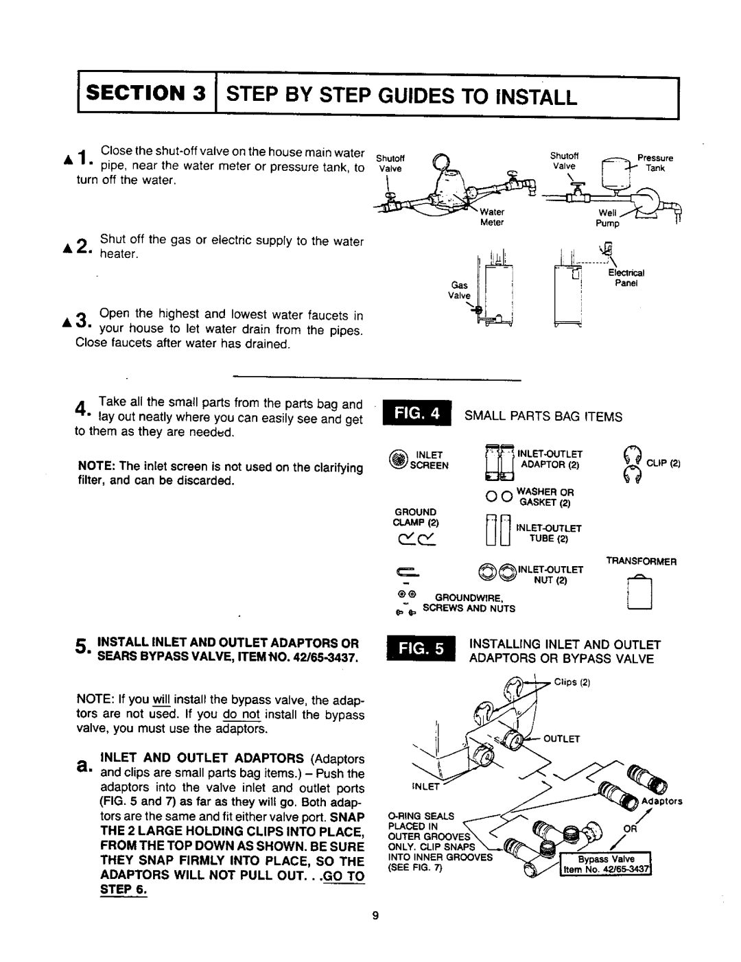 Sears 625.34823 specifications Step by Step Guides to Install, Small Parts BAG Items 