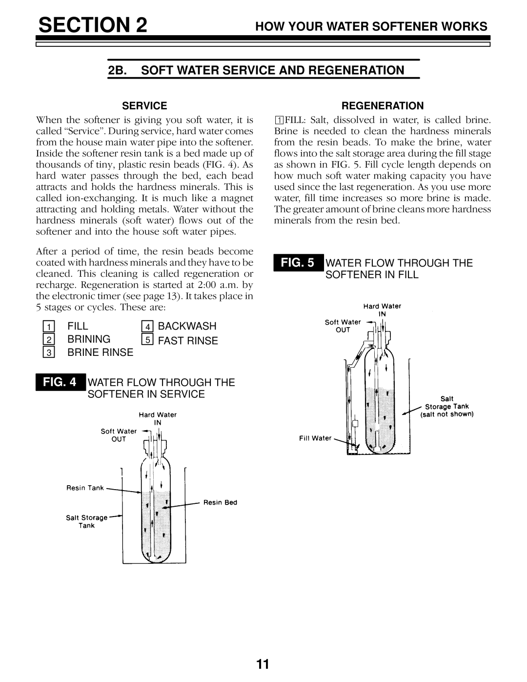 Sears 625.34845, 625.34844 owner manual Service, Fill Backwash Brining Fast Rinse Brine Rinse 