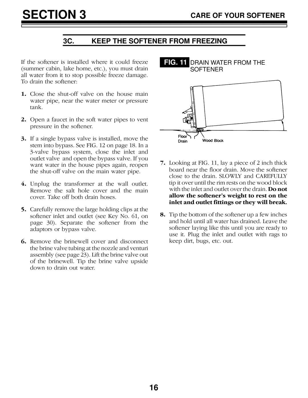 Sears 625.34844, 625.34845 owner manual Drain Water from, Softener 