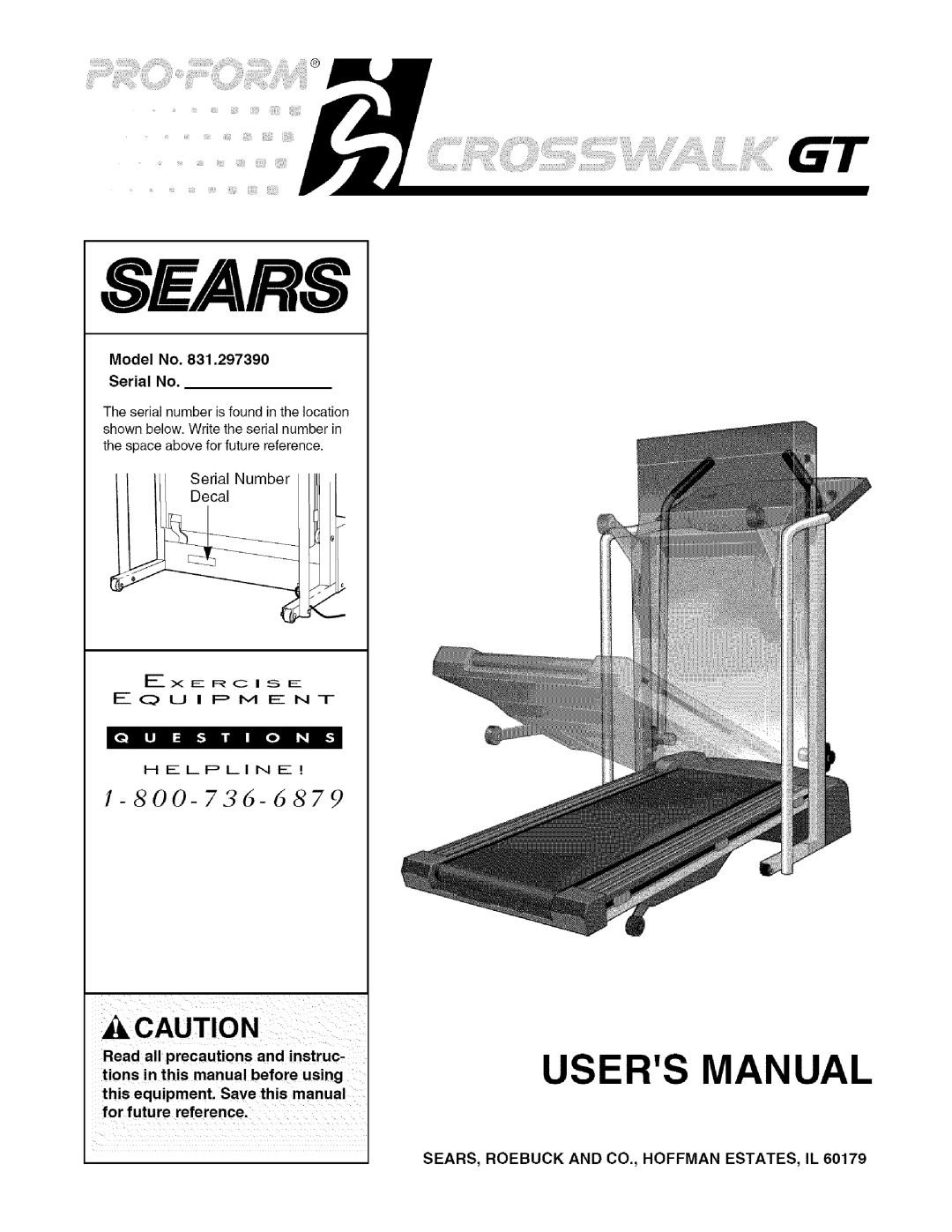 Sears 631.29739 user manual Sears, SEARS, Roebuck and CO., Hoffman Estates IL 