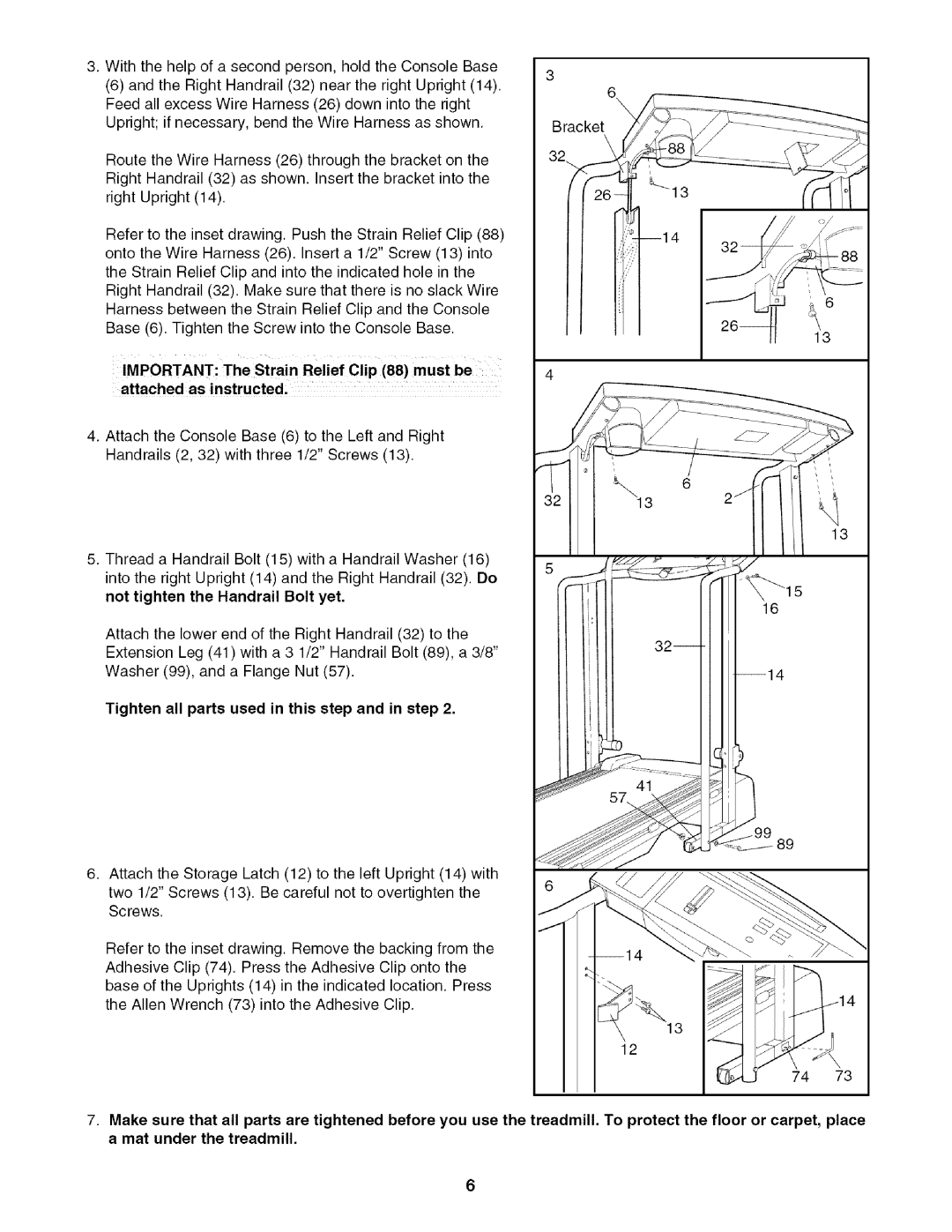 Sears 631.29739 user manual RoutetheWireHarness26throughthebracketonthe, Tighten all parts used in this step and in step 