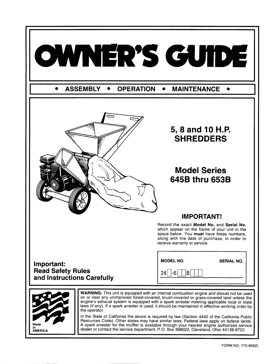 Sears 653B, 645B manual 