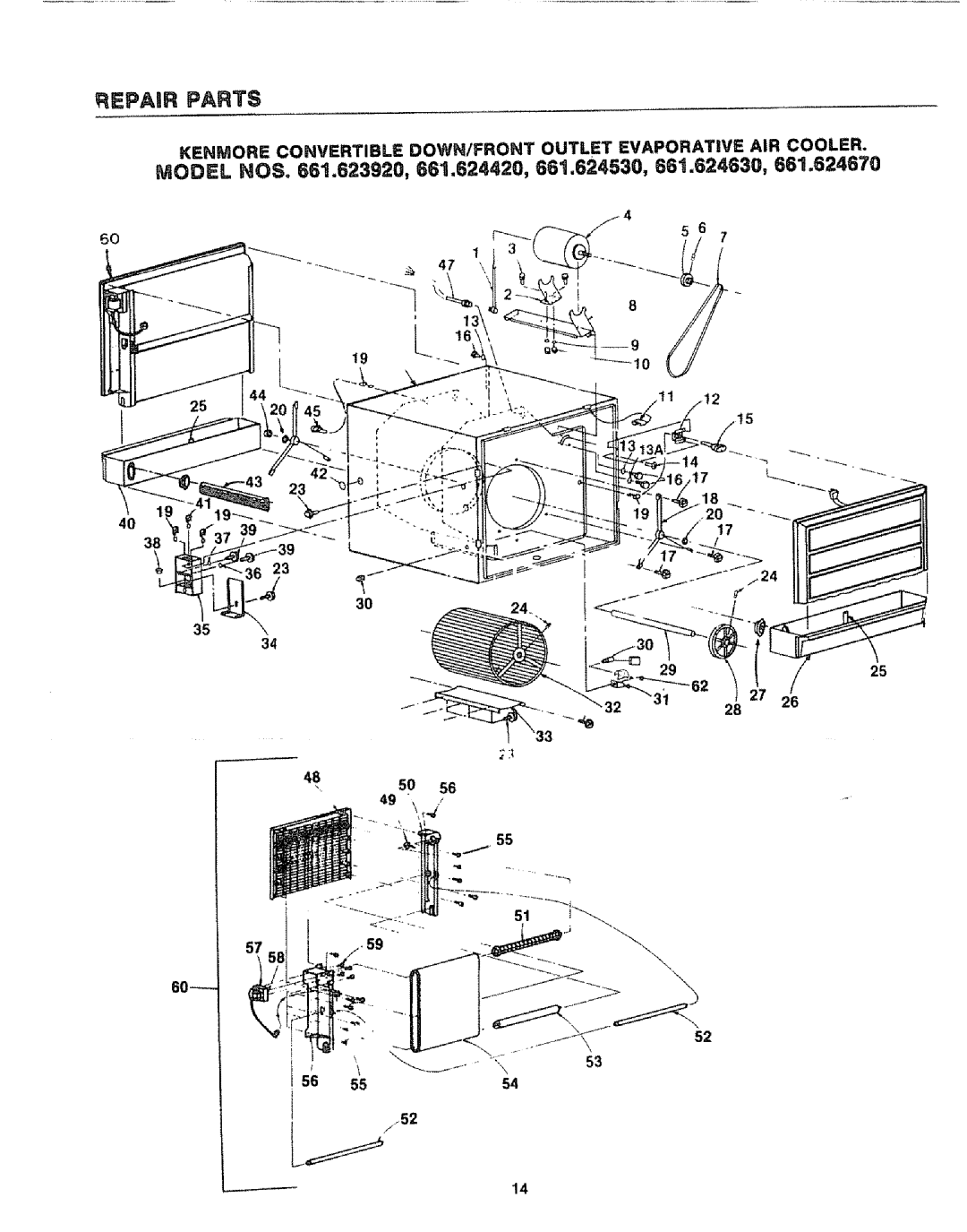 Sears 661.62442, 661.62467, 661.62463, 661.62392, 661.62453 manual Repaur Parts 