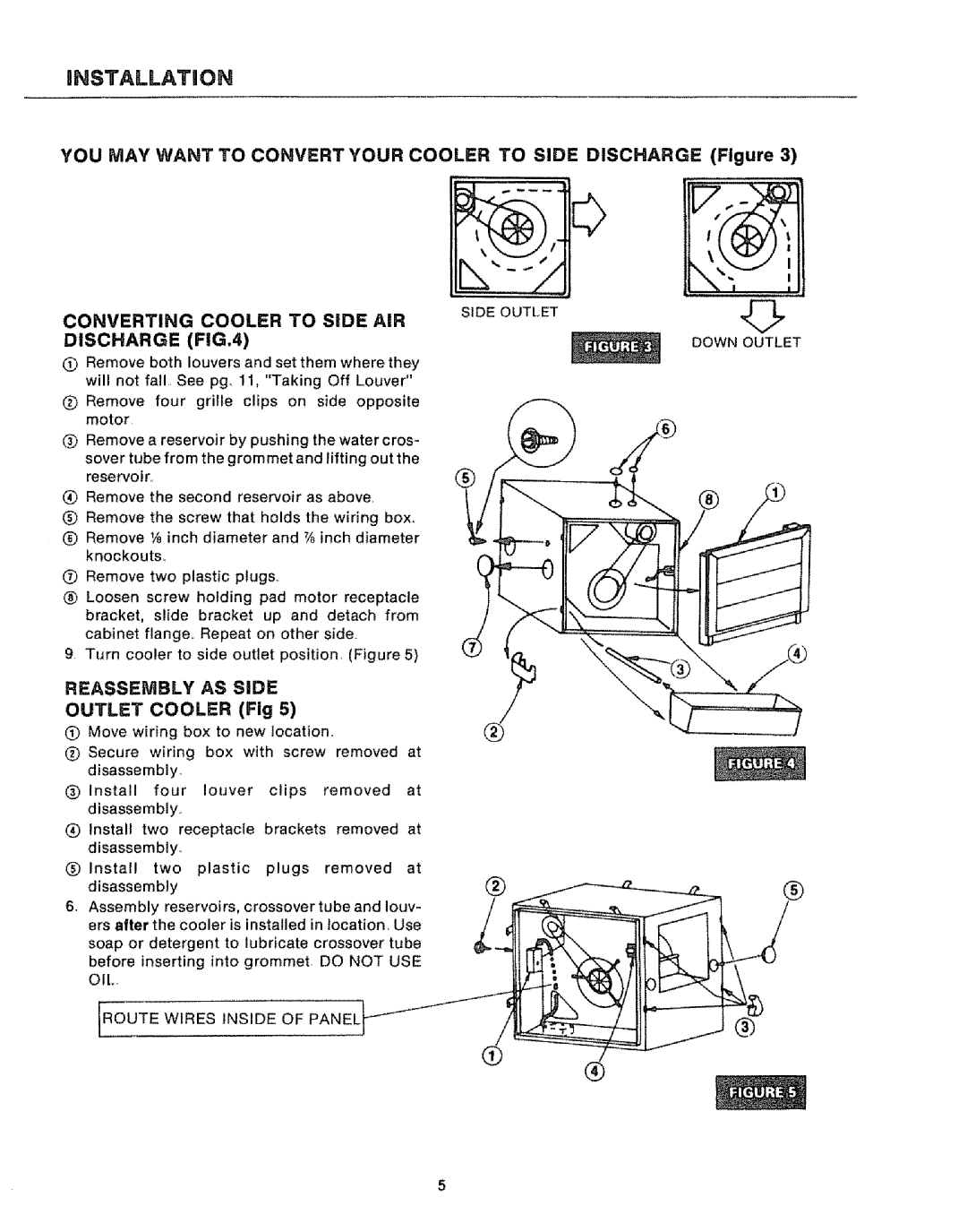 Sears 661.62467, 661.62463, 661.62392 Converting, Discharge, Down Outlet, Reassembly AS Side, Route Wires Inside of Panel 