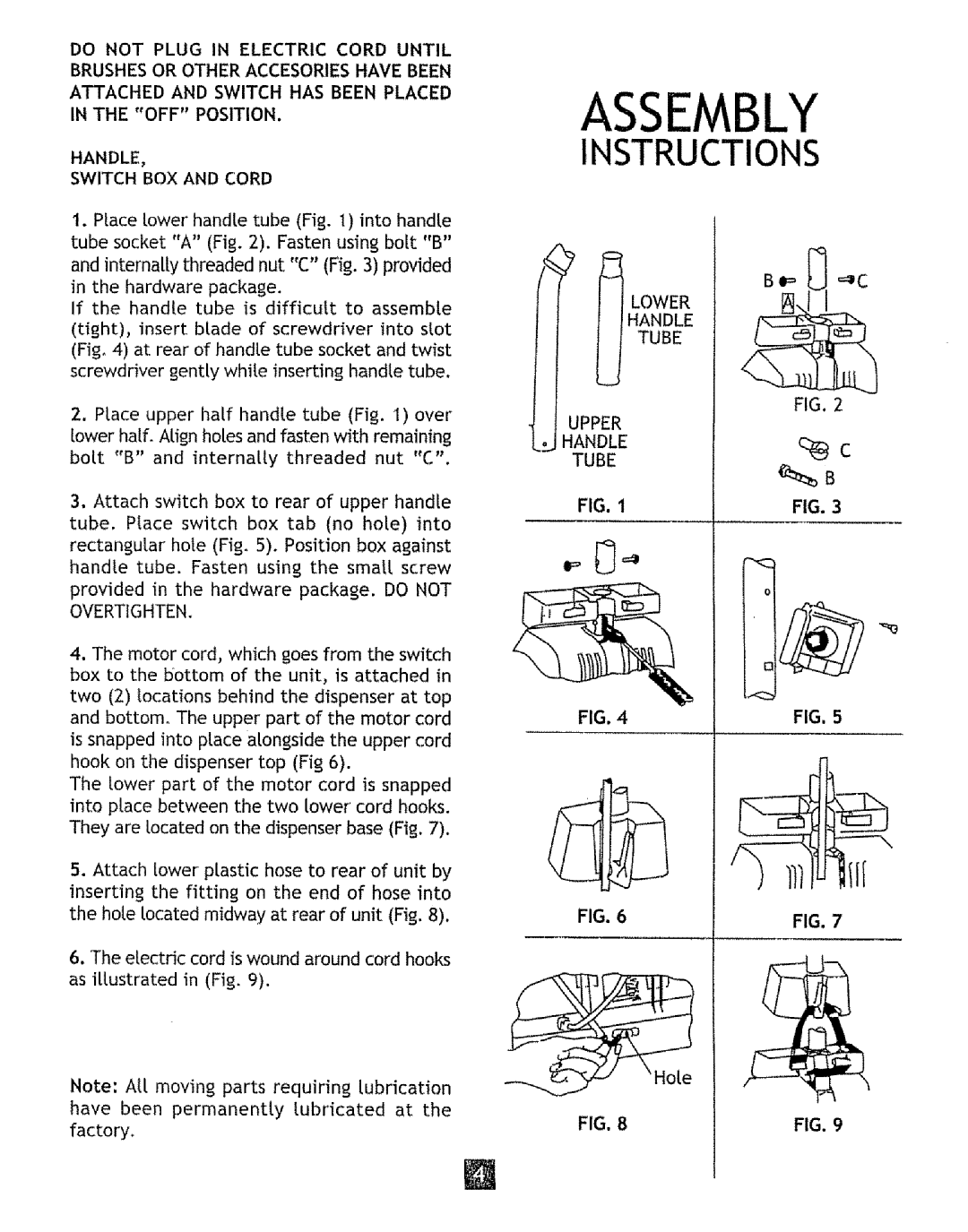 Sears 680.84973 manual Assembly, Lower Handle Tube Upper 