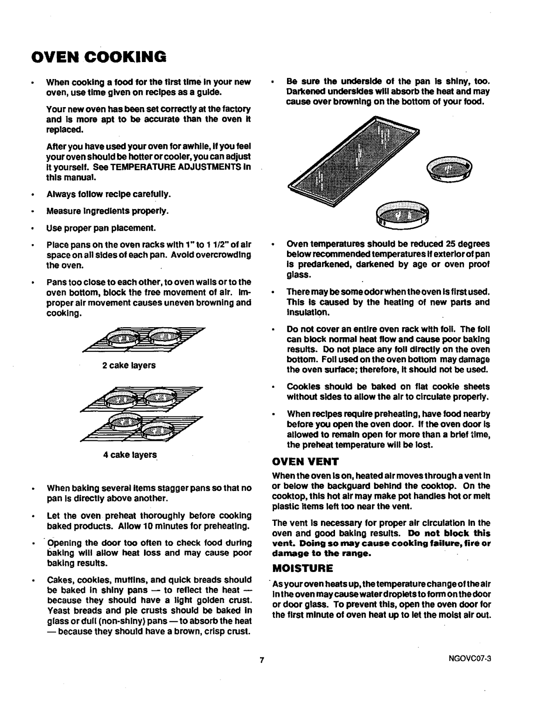 Sears 71381 warranty Oven Cooking, Oven Vent 