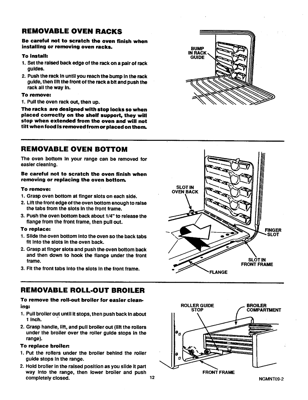 Sears 71381 warranty Removable Oven Racks, Removable Oven Bottom, Removable Roll-Outbroiler 