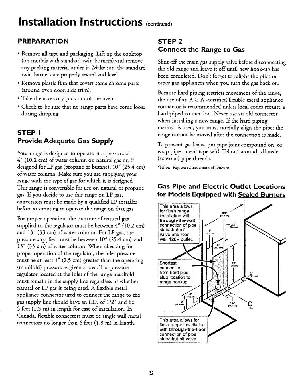 Sears 71351, 71751, 71068, 71168, 71161 Installation Instructions on oood, Preparation, STEP Provide Adequate Gas Supply 
