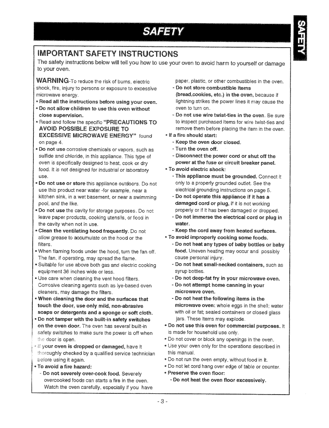 Sears 721.67601, 721.67602 owner manual iMPORTANT SAFETY INSTRUCTIONS, close supervision, Do not store combustible items 