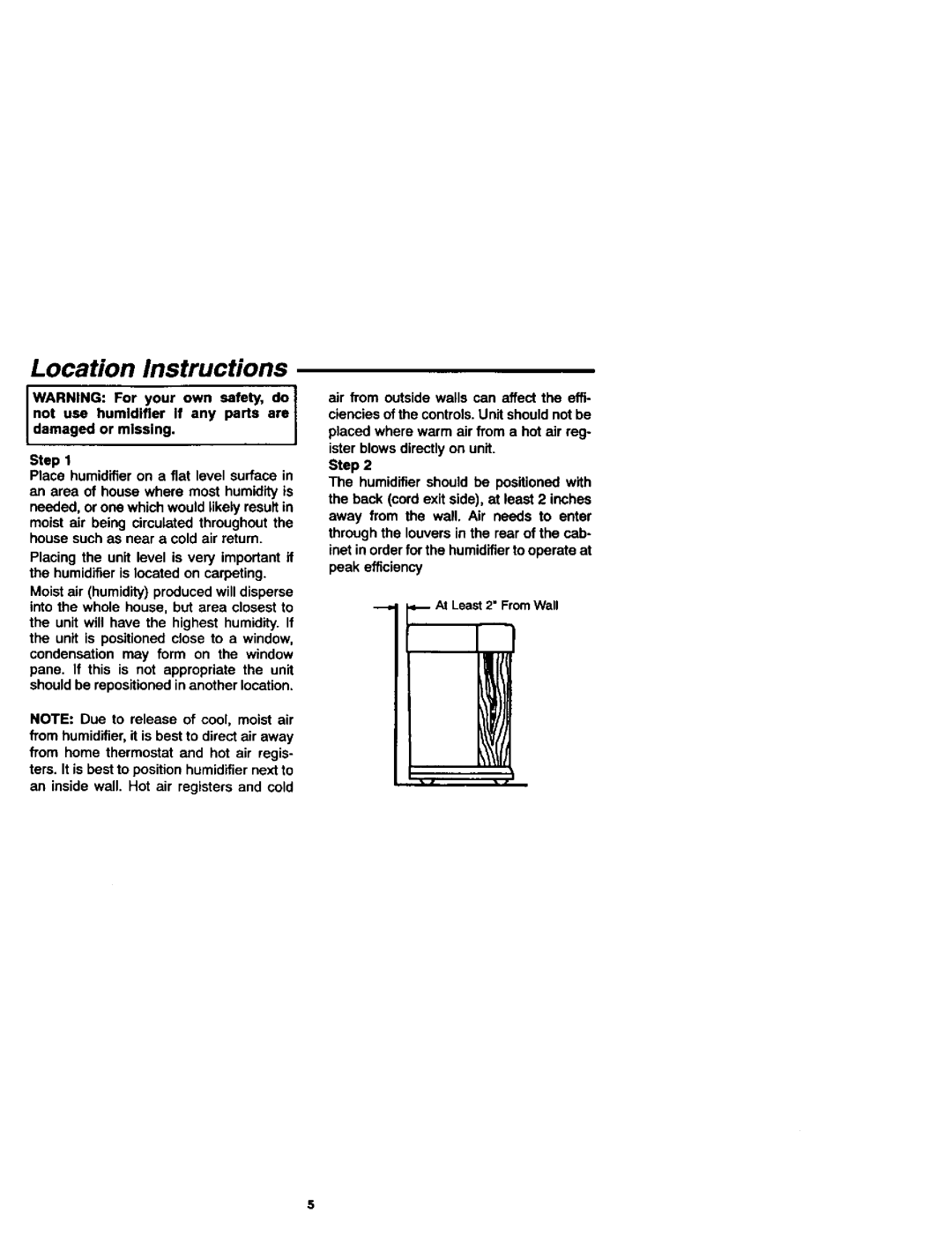 Sears 758.144131 owner manual Location Instructions 