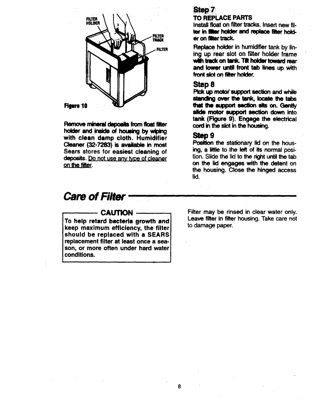 Sears 758.14808 owner manual Met holderand, Step Pkk.p molors.pport andwh 