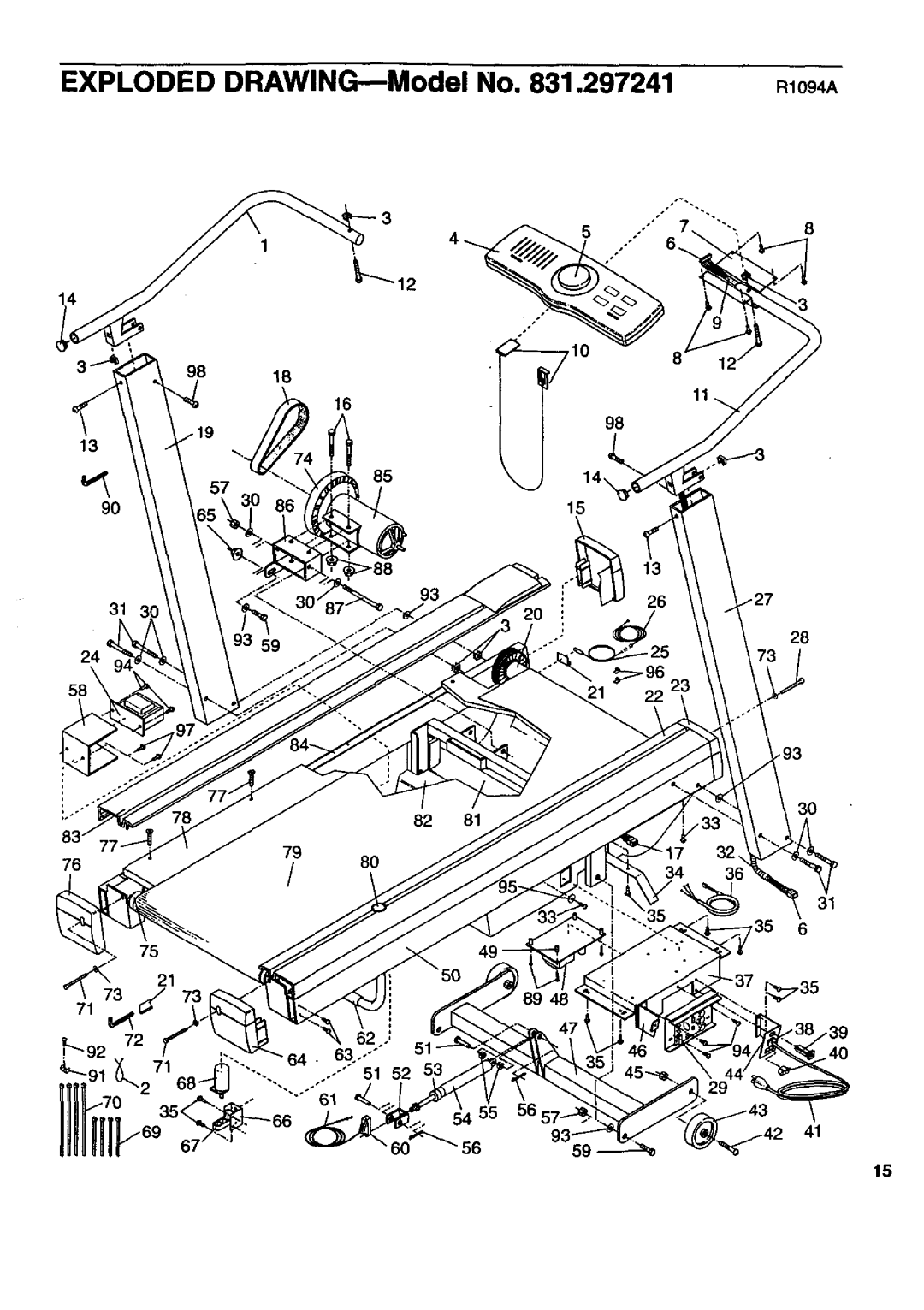 Sears 831 297241 owner manual Exploded DRAWING---Model No 