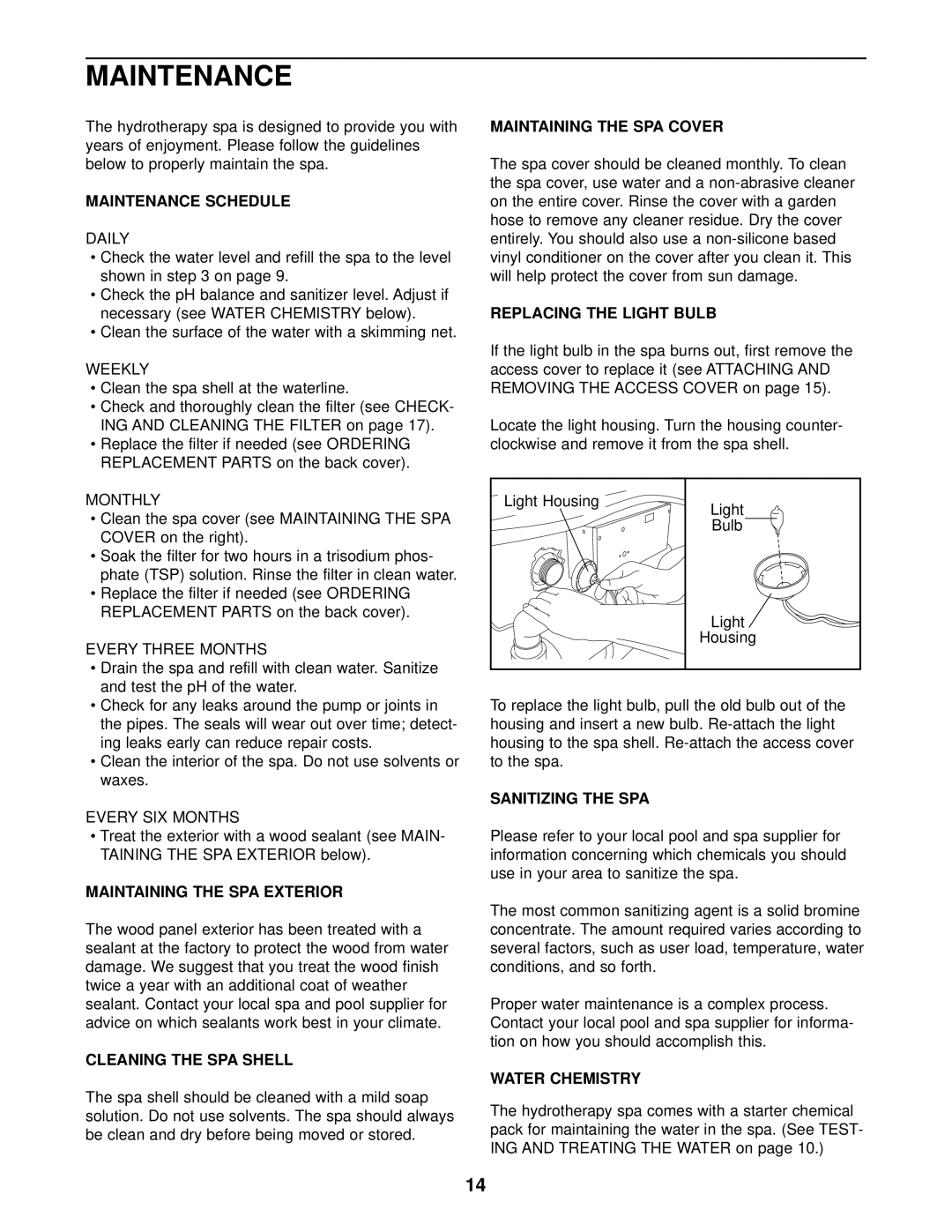 Sears 831.105021 user manual Maintenance 