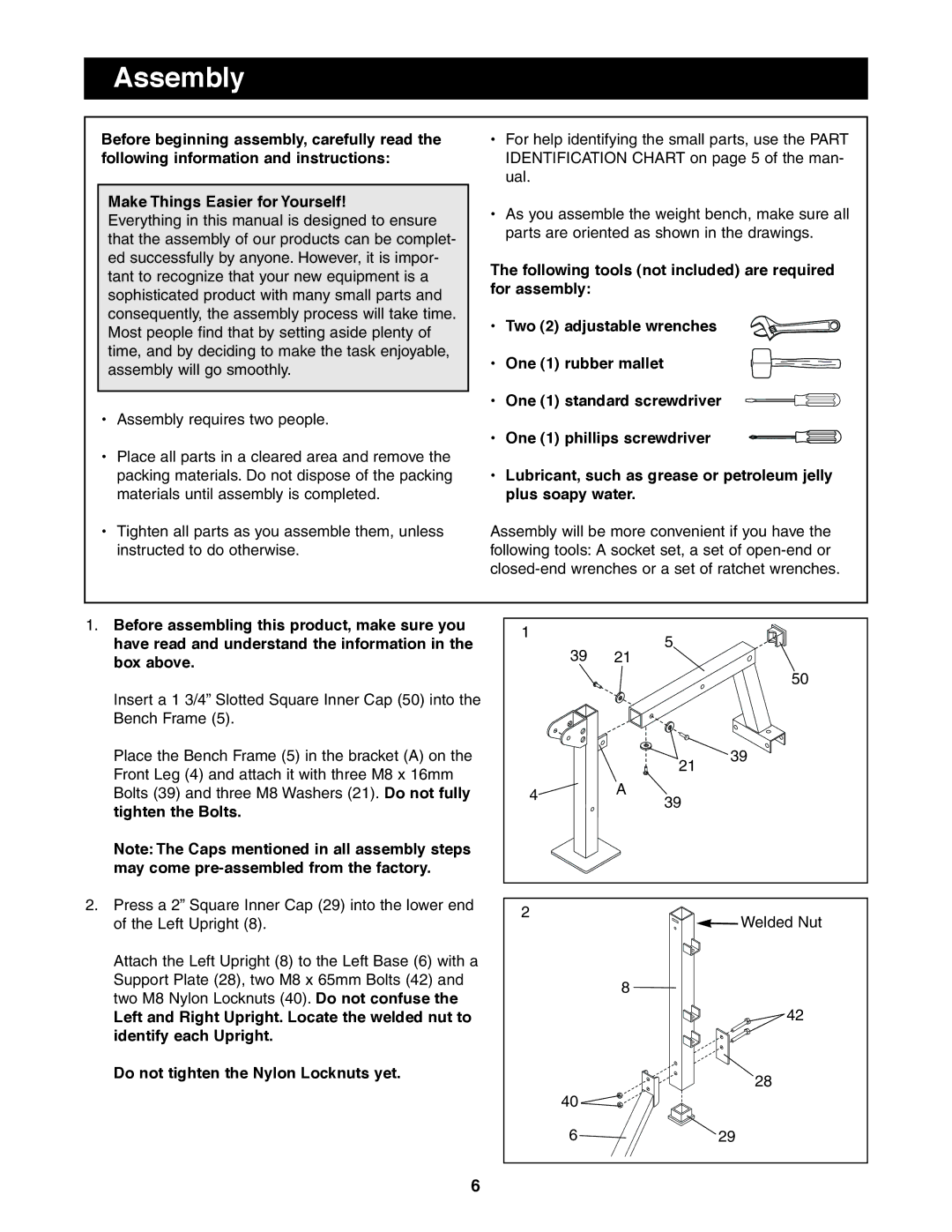 Sears 831.150860 user manual Assembly 