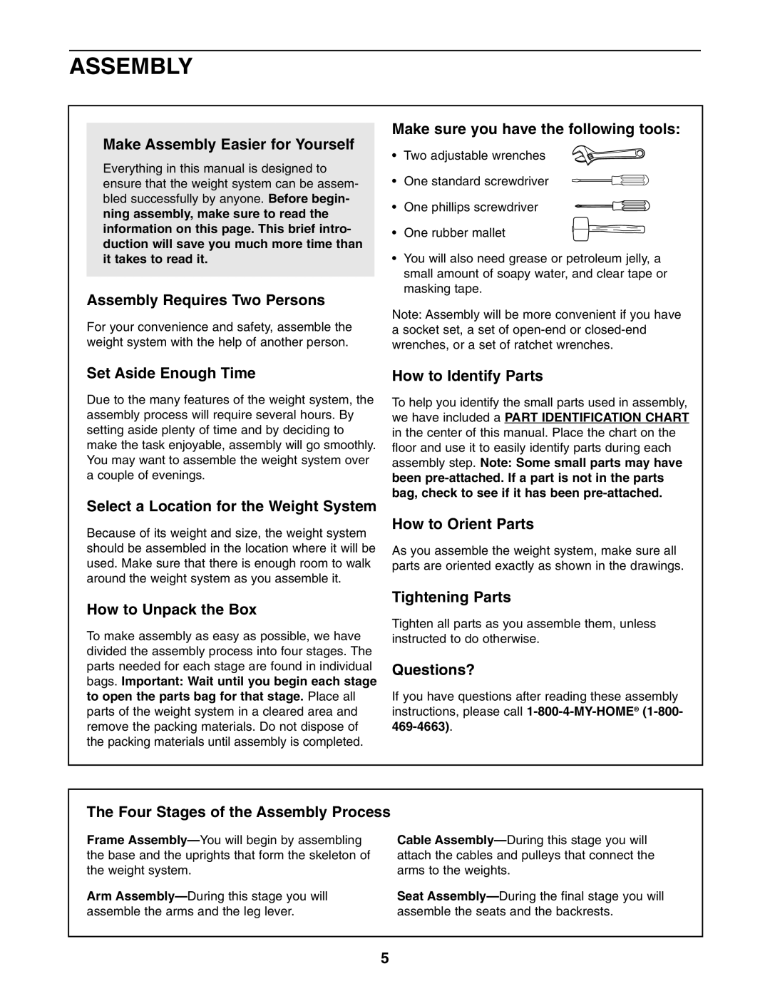 Sears 831.154020 user manual Make Assembly Easier for Yourself 