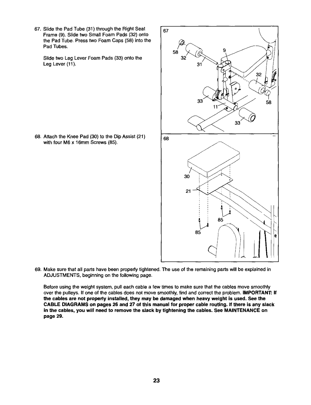 Sears 831.15403 user manual Pad Tubes 