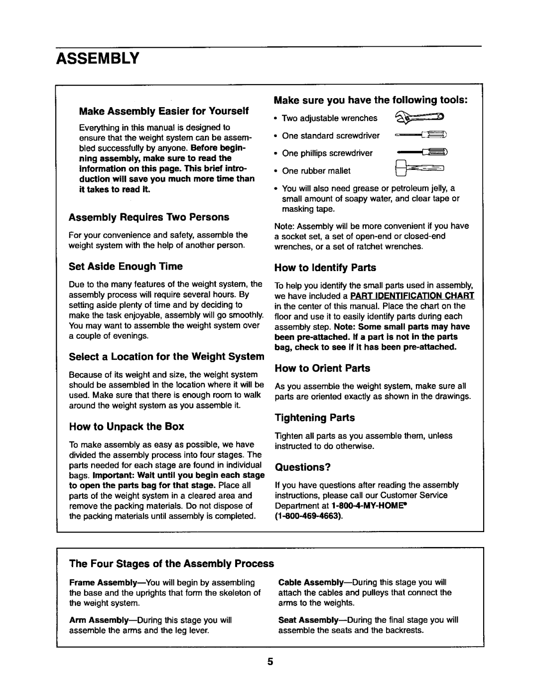 Sears 831.15403 user manual Assembly 