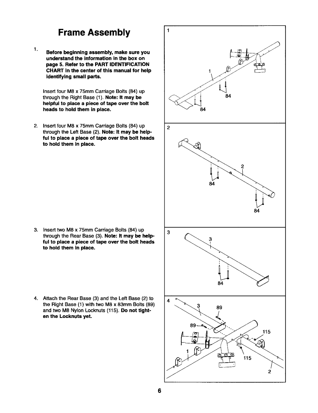 Sears 831.15403 user manual Frame Assembly, 115 