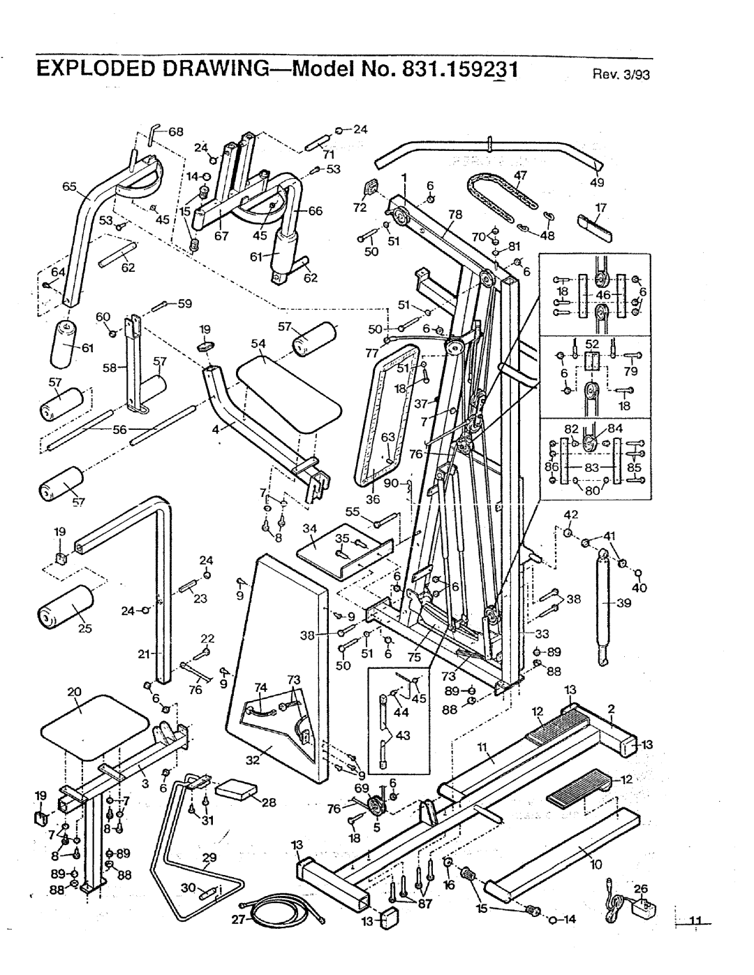 Sears 831.159231 owner manual Exploded DRAWING--Model No 