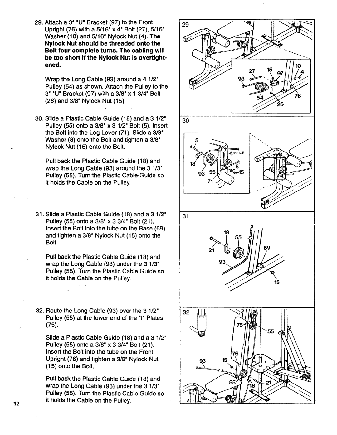 Sears 831.15931 owner manual Bracket 97 with a 3/8 x 1 3/4 Bolt 3/8 Nylock Nut, 2169 