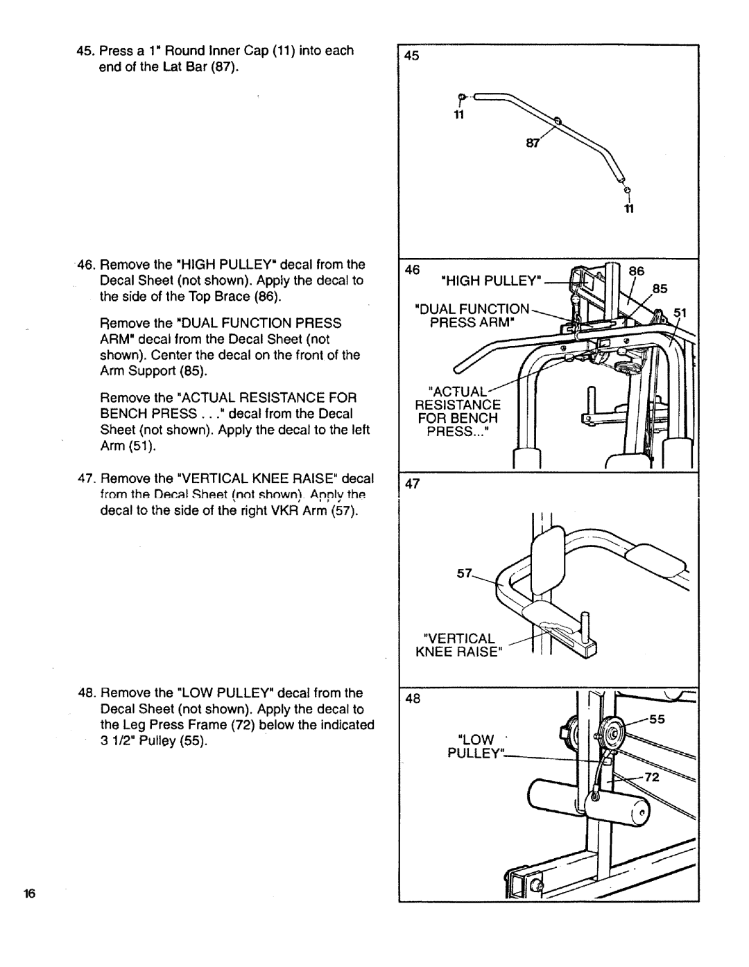 Sears 831.15931 owner manual Bench Press 