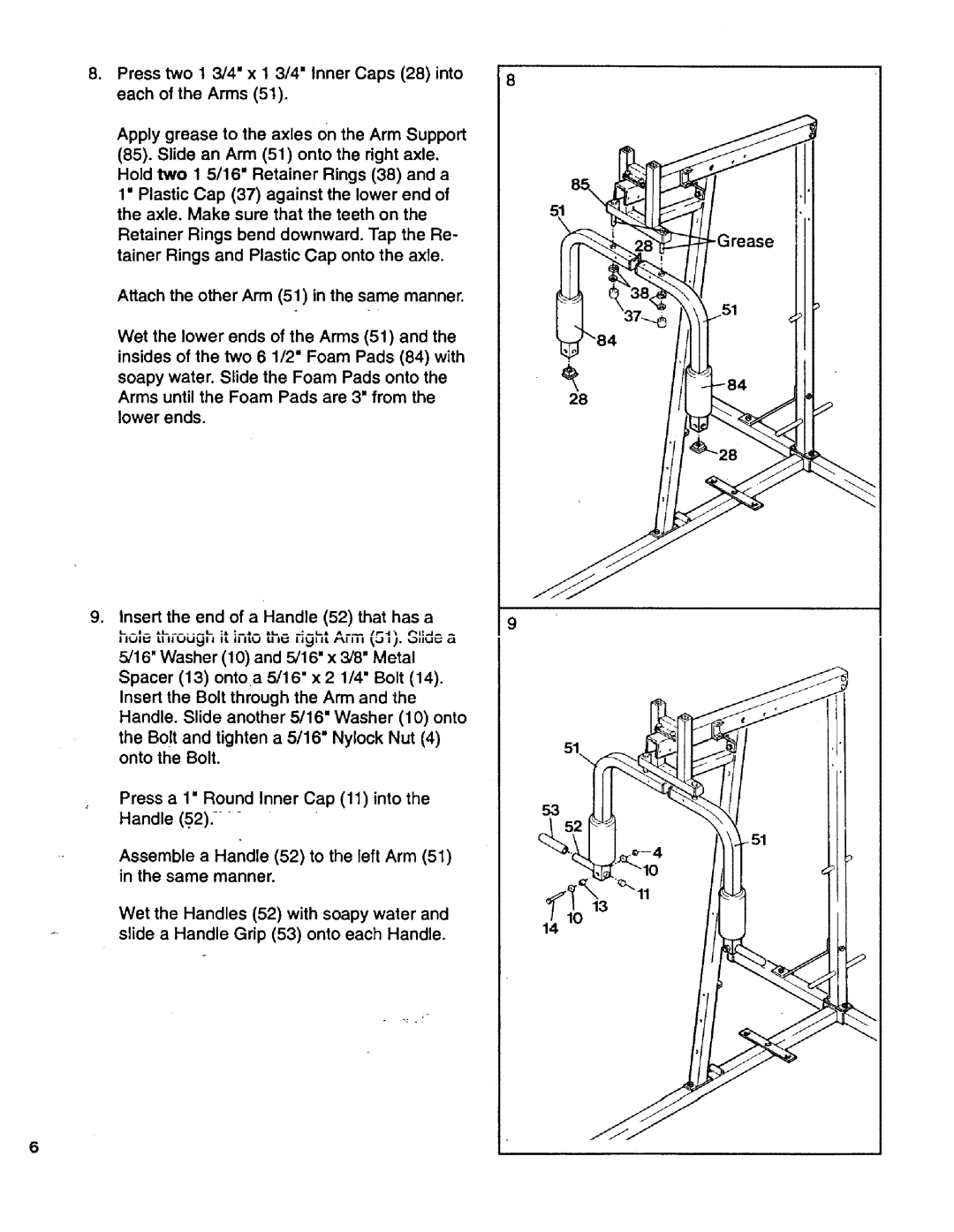 Sears 831.15931 owner manual Press two 1 3/4 x 1 3/4 Inner Caps 28 into, Thou It -- tl-Ju 