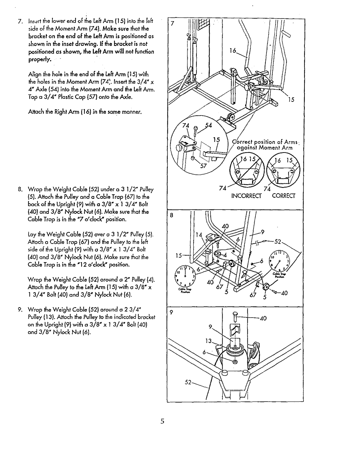 Sears 831.15934 manual Properly, Wrap the Weight Cobb 52 around a 2 Pulley 