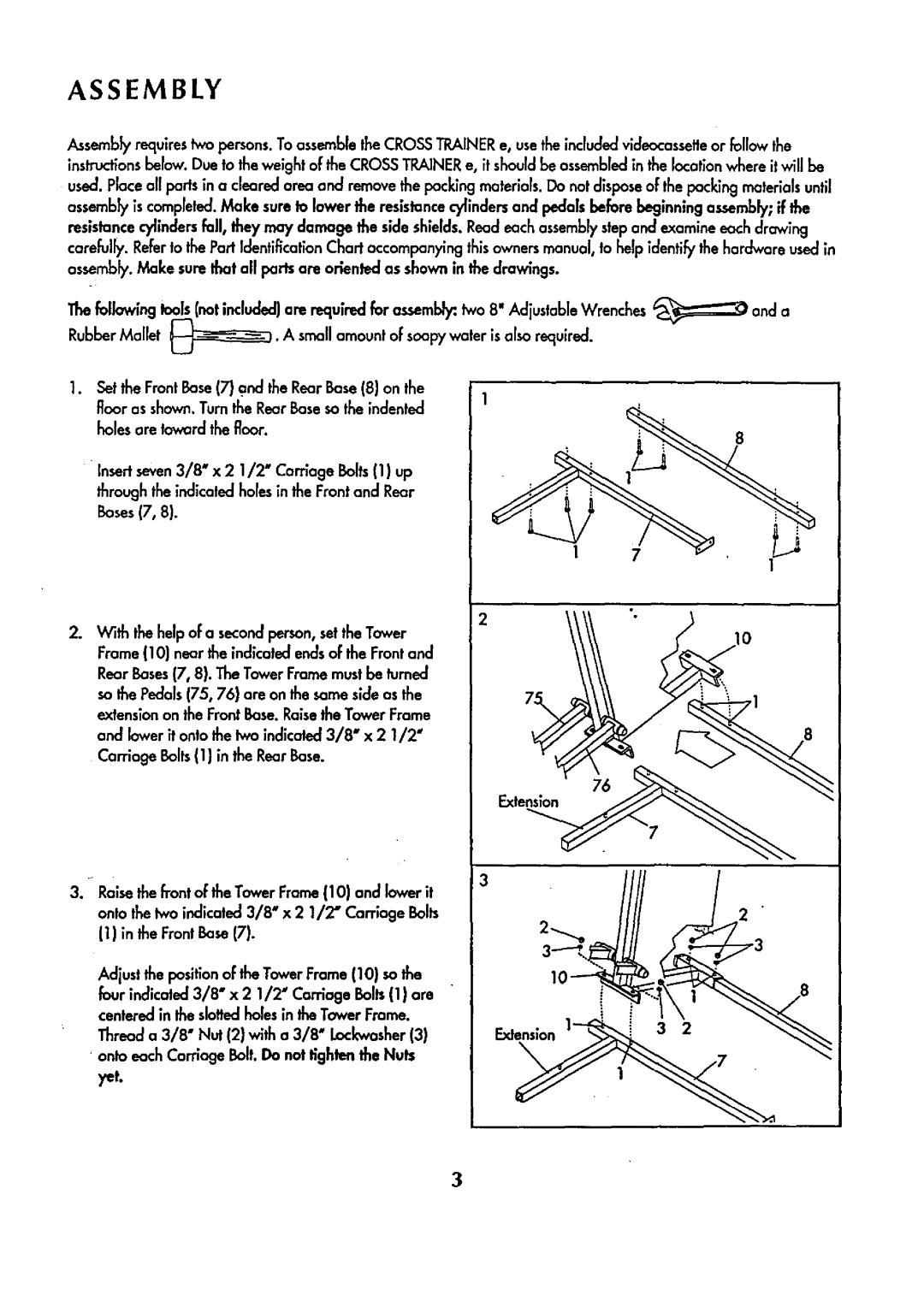 Sears 831.159341 manual Assembly 