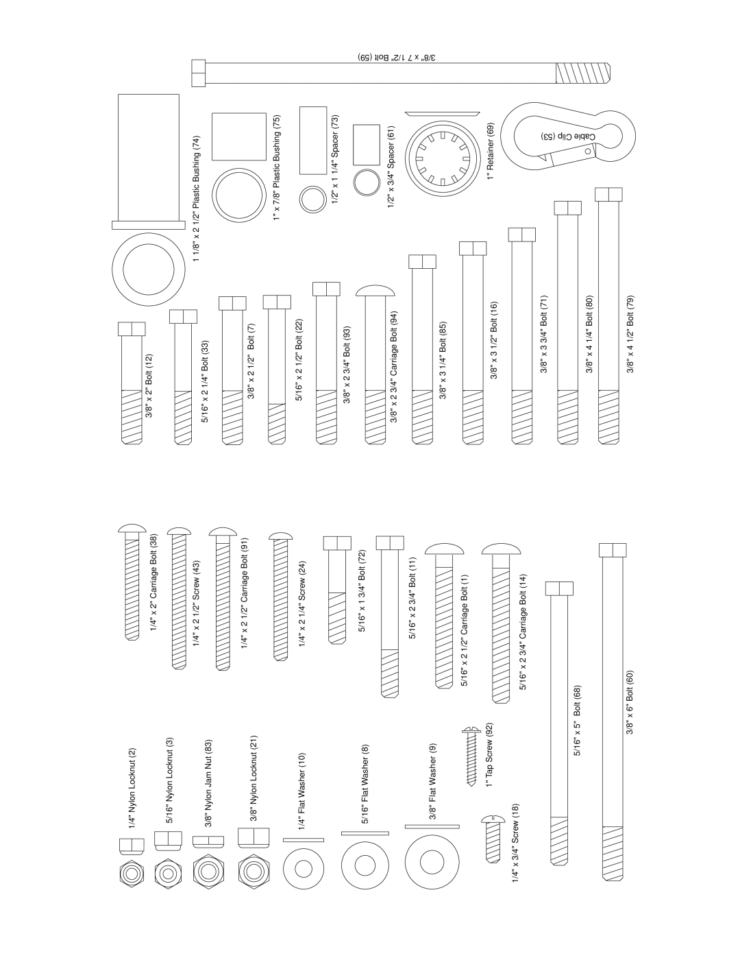 Sears 831.159370 user manual X 4 1/2 Bolt 