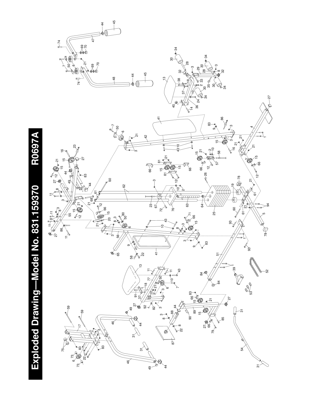 Sears 831.159370 user manual Exploded Drawing-Model No R0697A 