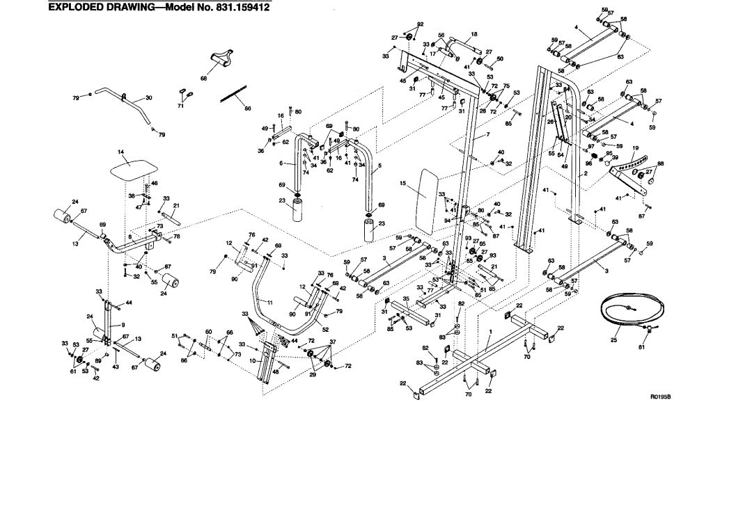 Sears 831.159412 user manual Exploded DRAWING--Model No 