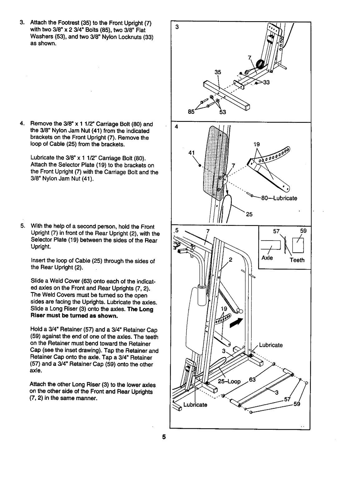 Sears 831.159412 user manual Hold a 3/4 Retainer 57 and a 3/4 Retainer Cap 