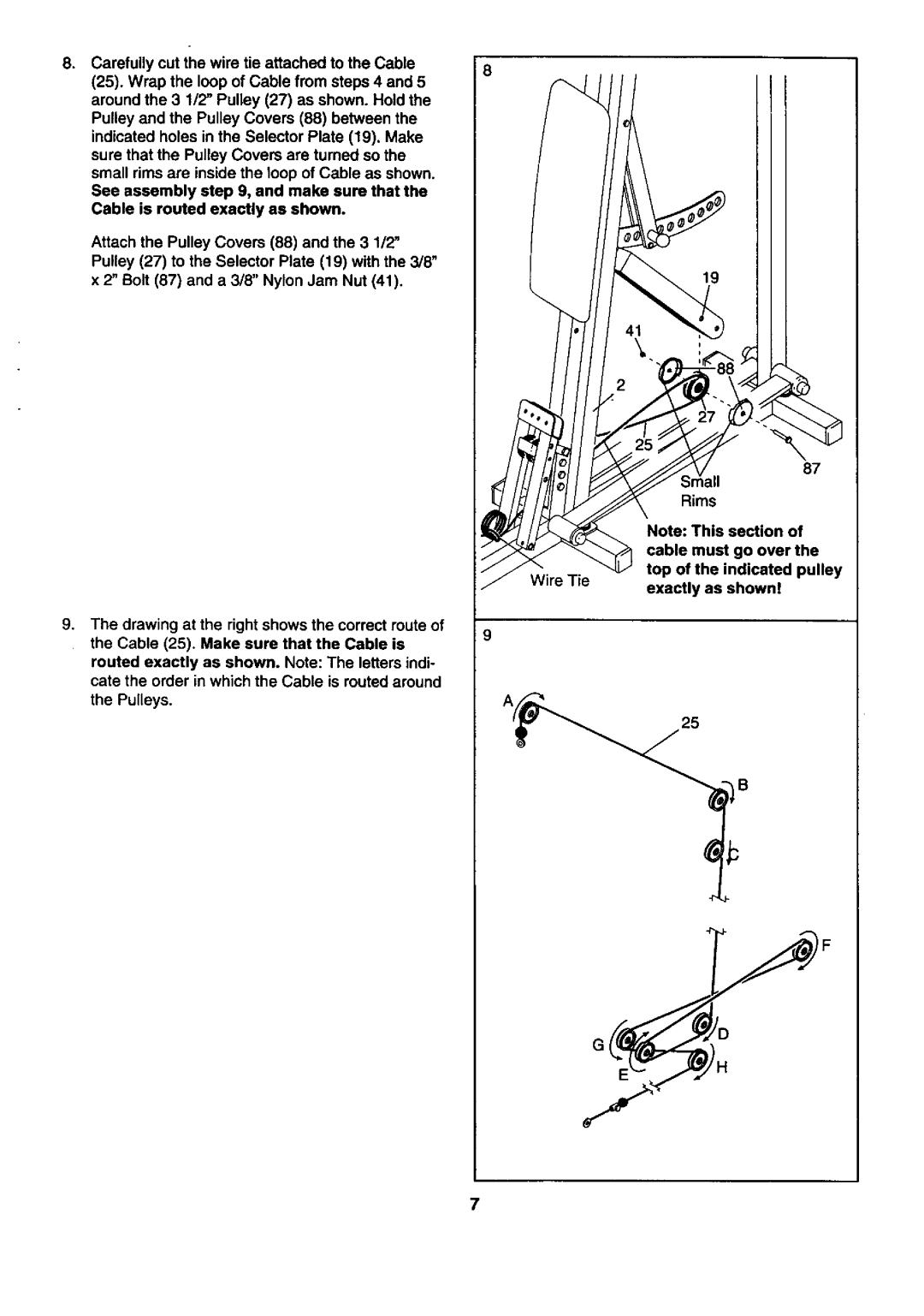 Sears 831.159412 user manual Wire Tie 