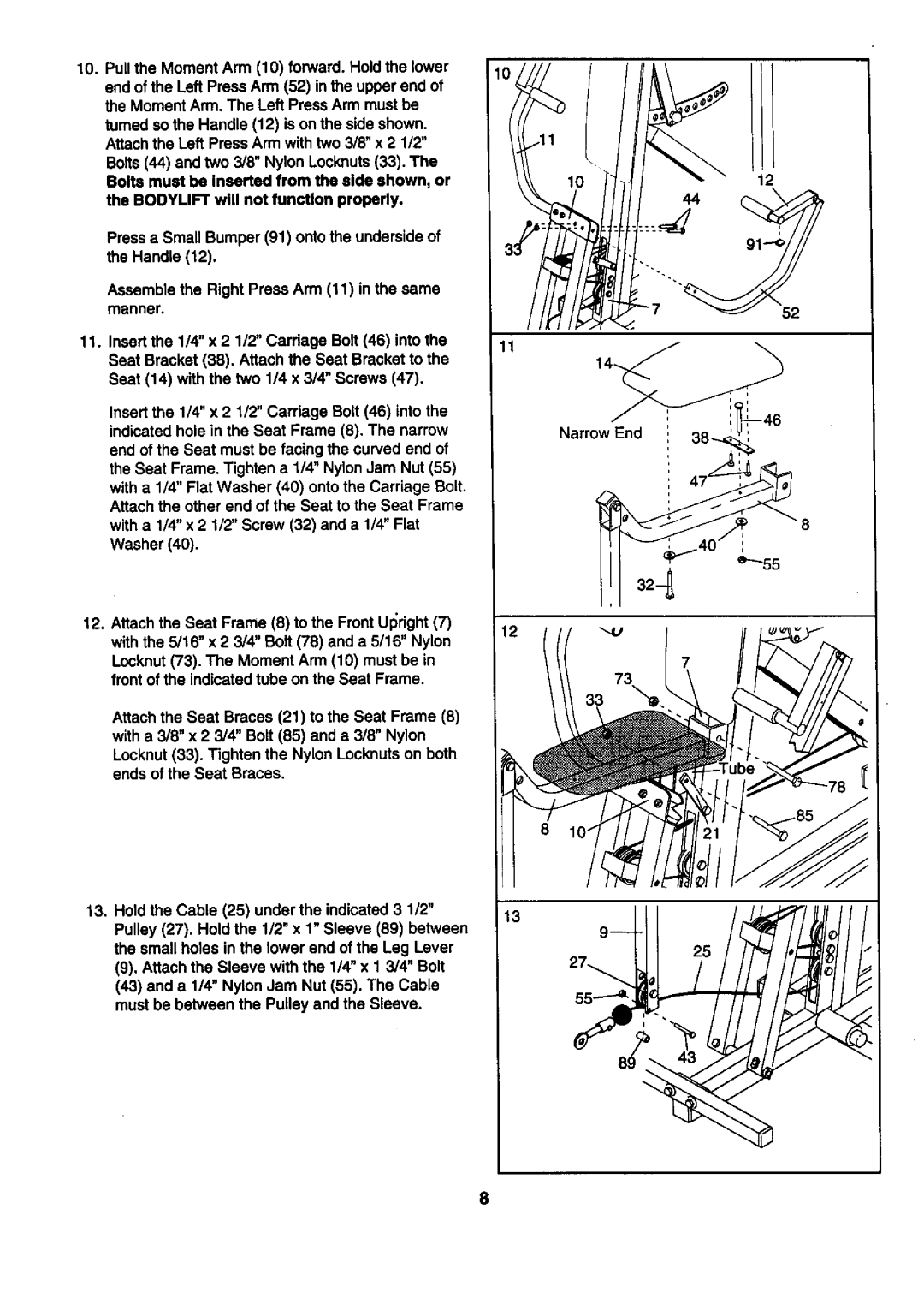 Sears 831.159412 user manual PulltheMomentArm10forward. Hold the lower 