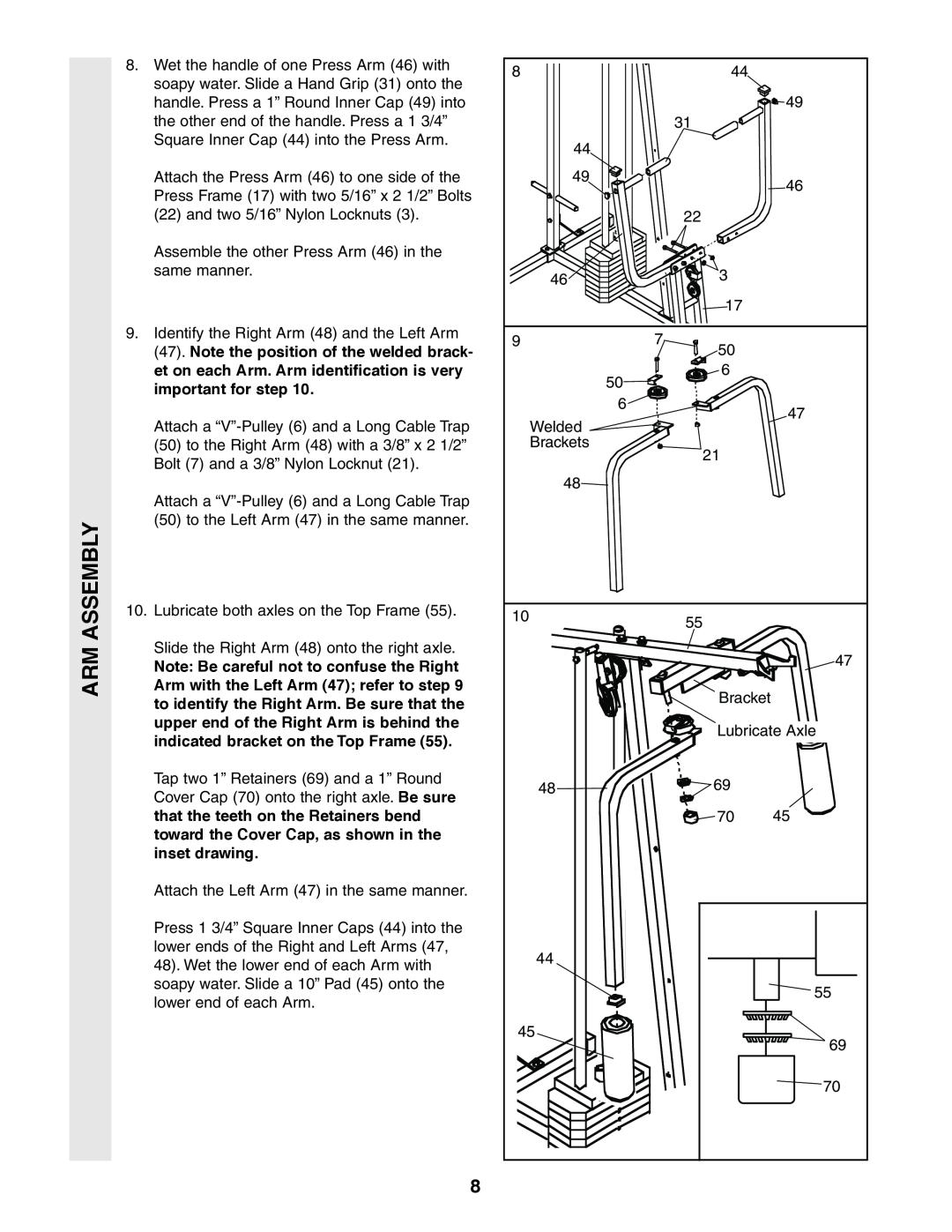Sears 831.159460 user manual Arm Assembly 