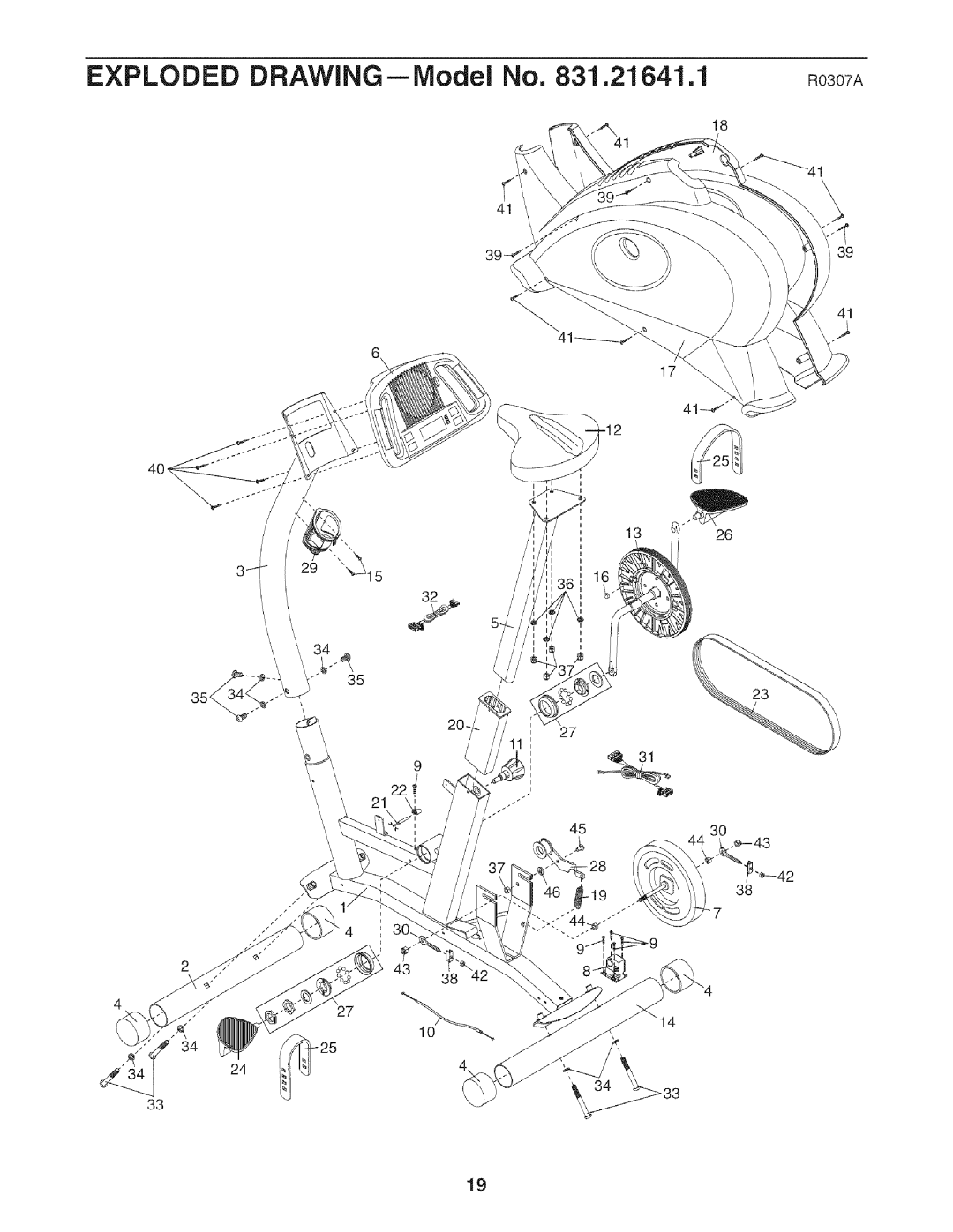 Sears 831.21641.1 user manual Exploded DRAWING--ModelNo R0307A 