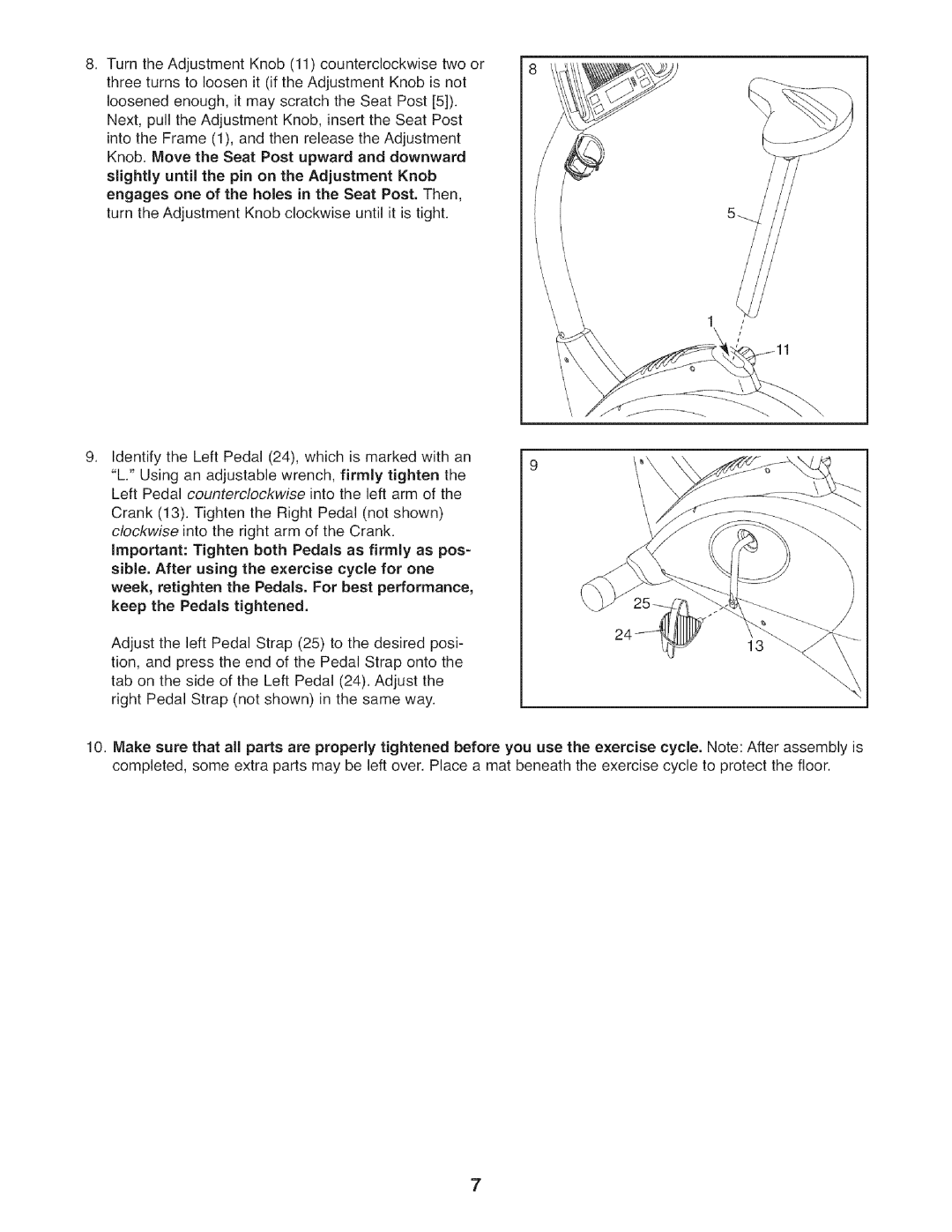 Sears 831.21641.1 user manual KnobMove. the Seat Post upward and downward 