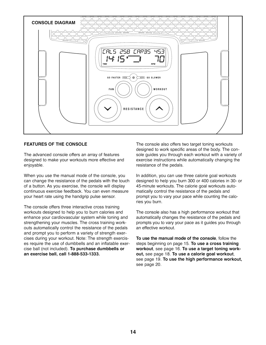 Sears 831.23744.1 user manual Features of the Console 